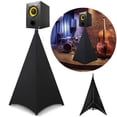thumbnail image 3 of Funda para soporte de altavoz de luz de DJ, faldón de trípode extensible, ideal para banquetes Negro 3 lados, 3 of 9