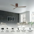 thumbnail image 2 of Matthews Fan Company IR3H-WN-GA-42 Irene 42" Walnut Hugger Ceiling Fan with 3 Gray Ash Blades, Remote and Wall Control, Indoor/Outdoor Damp Rated, 2 of 6