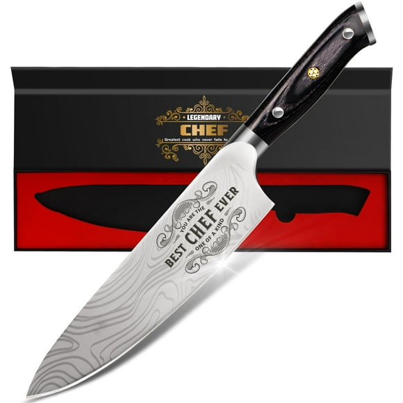 Cuchillo de cocina Funistree de acero inoxidable alemán con alto contenido de carbono de 20 cm