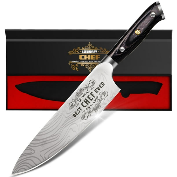 Cuchillo de cocina Funistree de acero inoxidable alemán con alto contenido de carbono de 20 cm