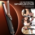 thumbnail image 2 of Rizador de cabello MESCOMB de doble voltaje con flujo de aire de 360°, 3,8 cm, de titanio, 2 en 1, para mujeres, para rizos duraderos, 4 temperaturas, apto para viajes a Europa, 110 V-240 V, 2 of 5