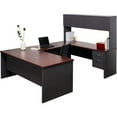 thumbnail image 6 of Lorell Mahogany Laminate/Charcoal Modular Desk Series Pedestal Desk - 2-Drawer 66" x 30" , 1.1" Top - 2 x Box Drawer(s), File Drawer(s) - Single Pedestal on Left Side - Material: Steel - Finish: Mahog, 6 of 7
