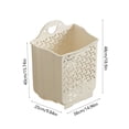 thumbnail image 3 of Wall Mounted Laundry Basket, Large Capacity Foldable Laundry Hamper for Bathroom, Space Saving Dirty Clothes Storage Bin, Beige, 3 of 6
