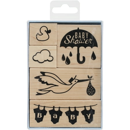 Inkaado Mounted Rubber Stamp Set 4 75 X3 5 Baby Shower Inkaado Mounted Rubber Stamp Set 4