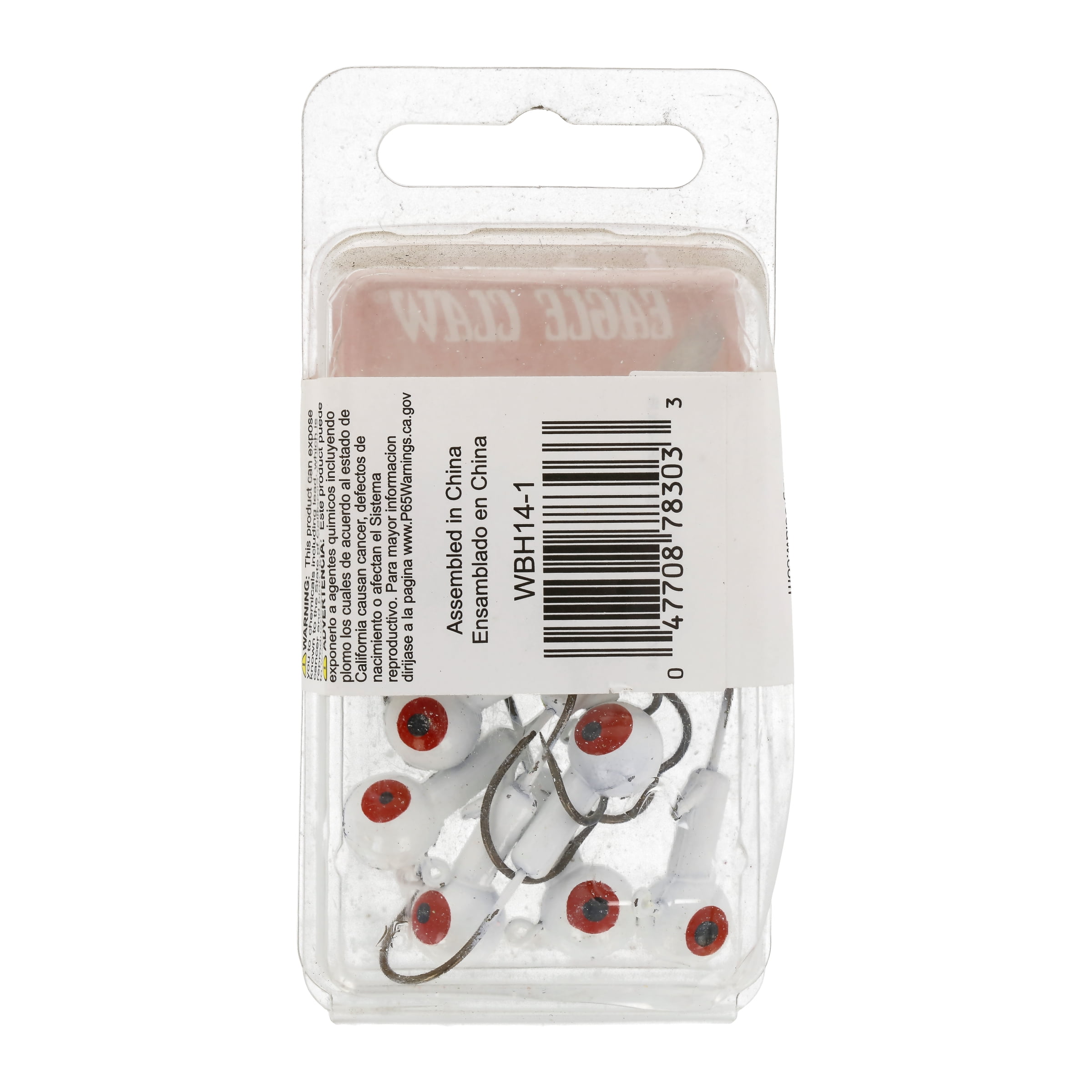 (2 pack) Eagle Claw Ball Head Fishing Jig, Glow, 1/4 oz., 10 Count