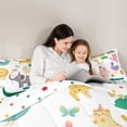 thumbnail image 3 of Homewish Green Kawaii Crocodile Full Size Comforter Sets for Kids, Lion Duck Elephant Bedding Comforter Set, Kawaii Animal Reversible Bedding Sets, Breathable Home Decor, 3pcs, 3 of 8