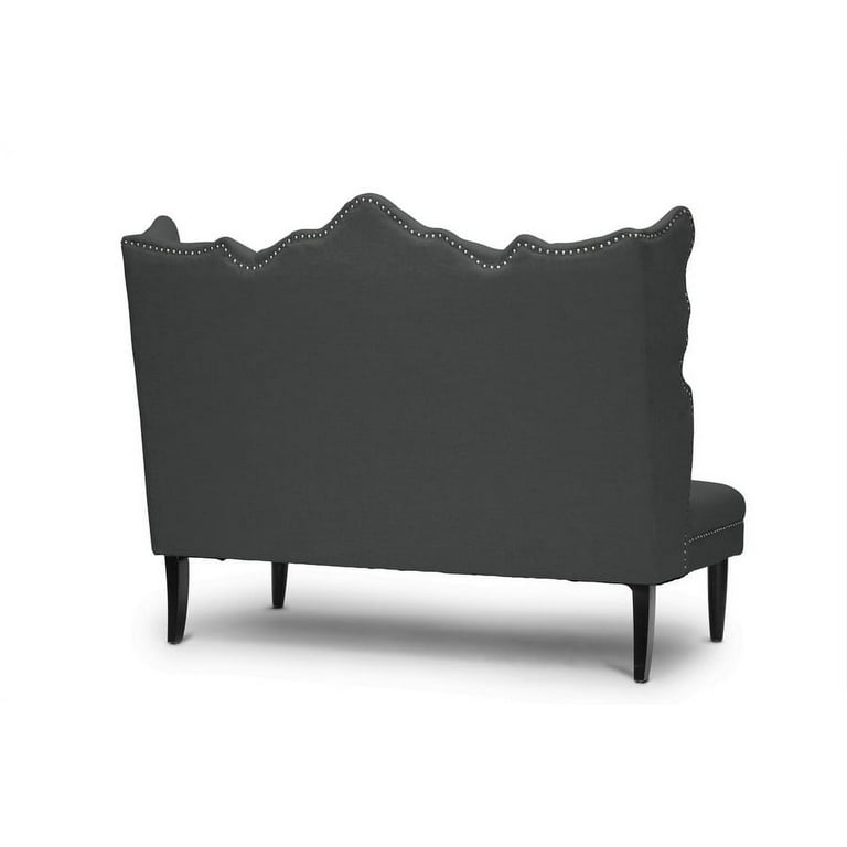 Witherby Gray Linen Modern Dining Banquette Bench