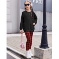 thumbnail image 4 of Arshiner Girls 2 Piece Outfits Long Sleeve Raglan Top with Pockets and Slim Fit Pants Daily Wear Set, 4 of 6