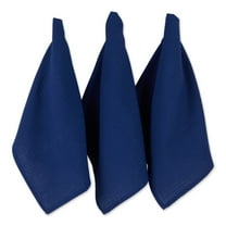 Contemporary Home Living Waffle Weave Recycled Cotton Dish Towels - 26" - Nautical Blue - Set of 6