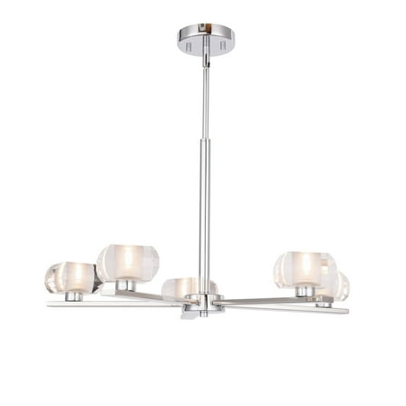 Woodbridge Lighting Claudia 5-Light Glass Chandelier in Chrome/Opal