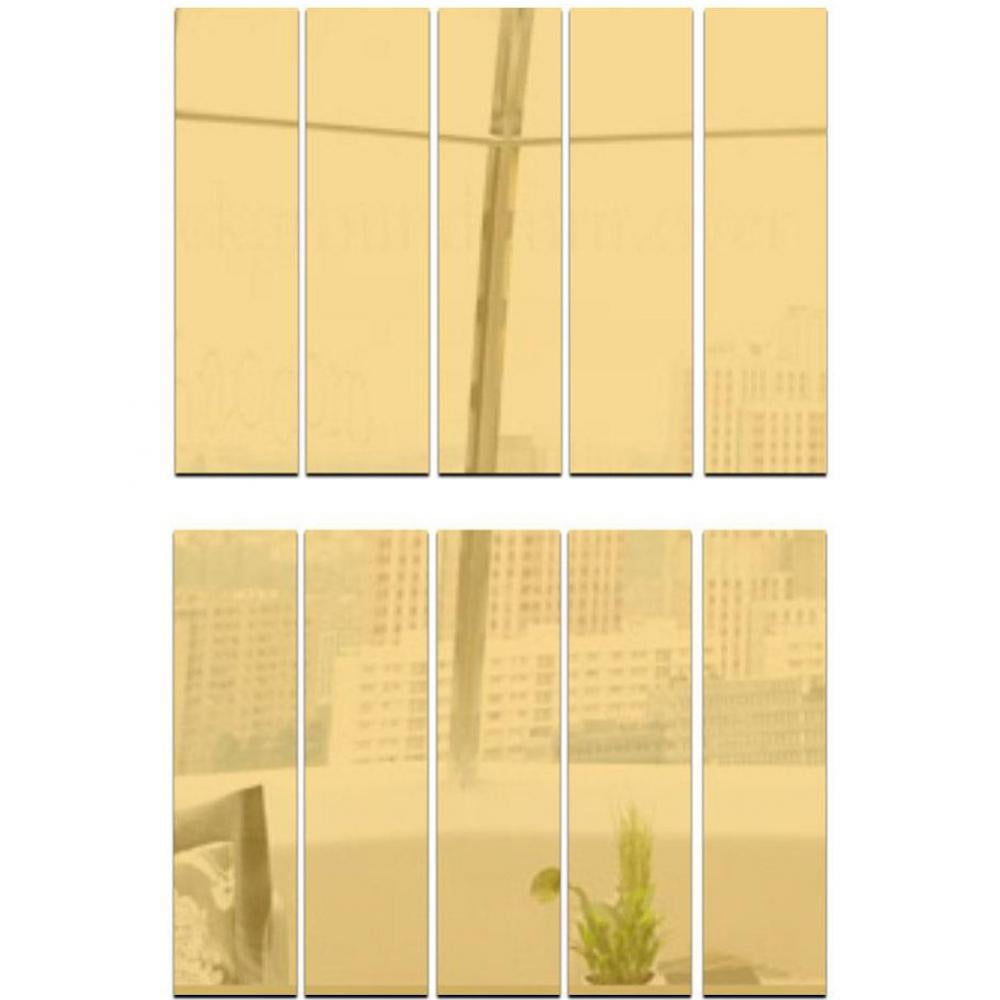 Yosoo 10pcs Acrylic Mirror Wall Stickers Tv Backdrop Bedroom Hotel Decoration Strips Sticker