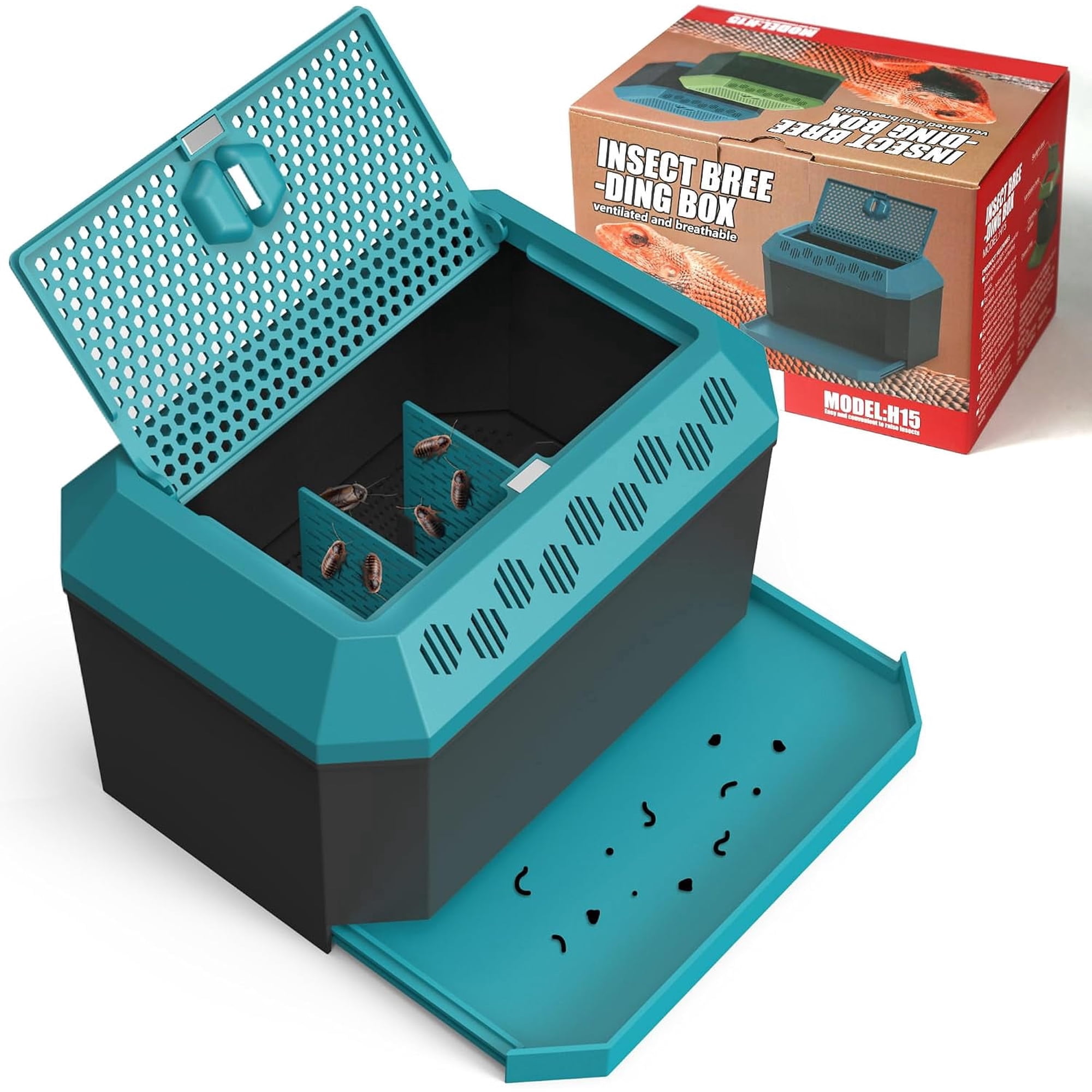 VNEKVA Multi-Purpose Ventilated Insect Breeding Habitat, Breathable Feeder Bug Keeper for Crickets, Dubia Cockroaches, Mealworms and Silkworms