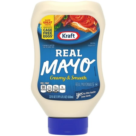 (3 Pack) Kraft Real Mayonnaise, 22 fl oz Bottle (Best Foods Carefully Crafted Mayo)