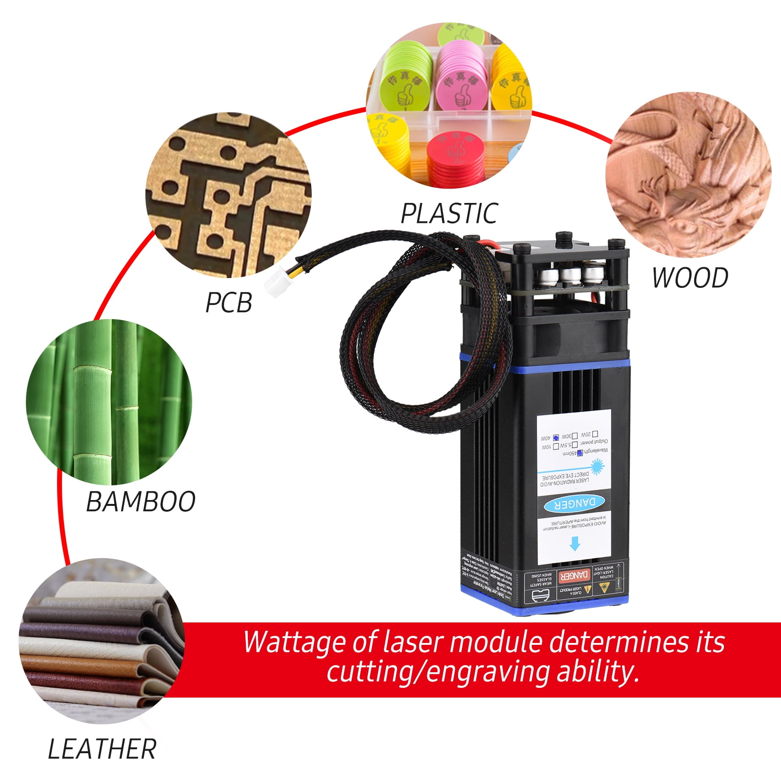 Engraving Module,3d Printer Wood Leather Fabric Head Speed Cutter Router Diy Craft Router Diy Fabric Paper Diy Craft Wood Printer Router 450nm 40w Head Cutter 3d Printer Dsfen