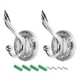 thumbnail image 1 of 2Pcs, Gancho montado en la pared, ganchos para batas, colgador de toallas con tornillos, aleación de zinc, tono plateado, 1 of 2