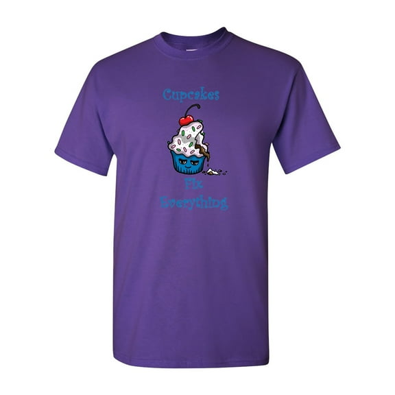 Cupcakes Fix Everything Adult DT T-Shirts Tee