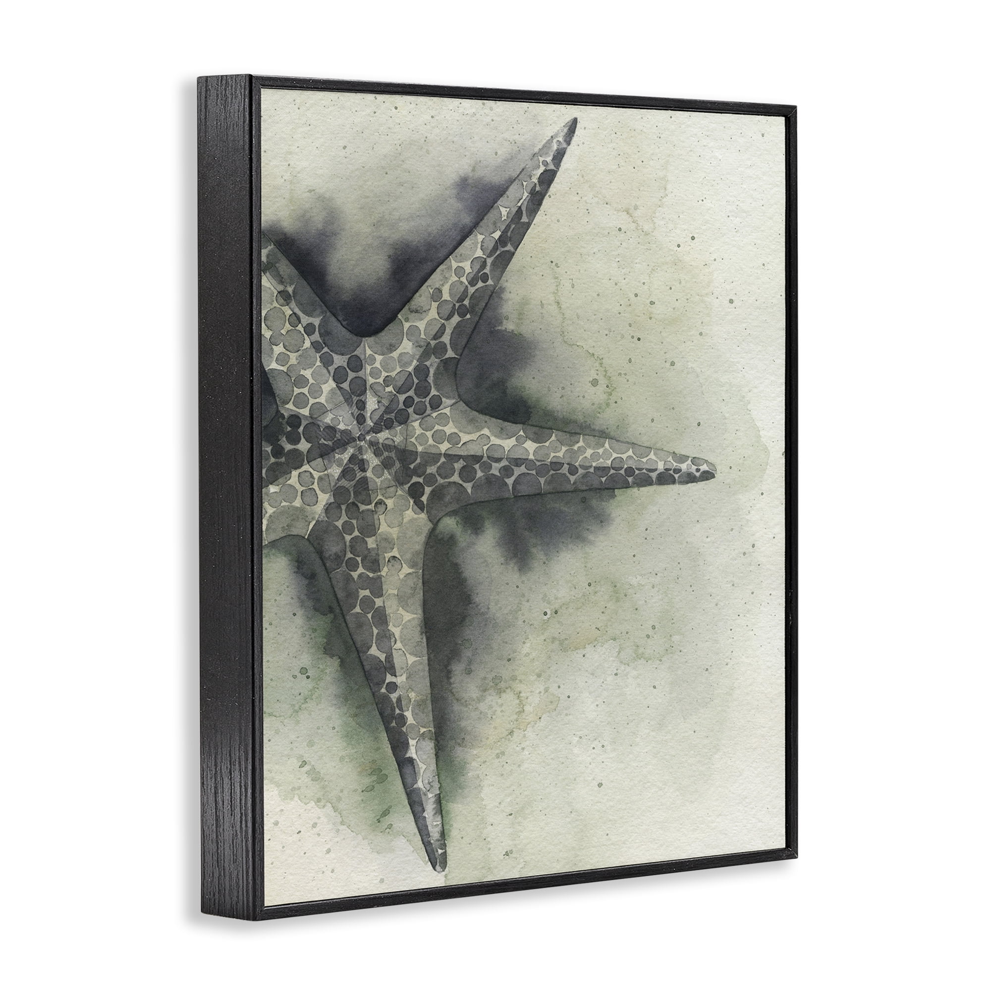 Stupell Industries Complex Grey Starfish Animals & Insects Painting Black Framed Art Print Wall Art, 16 x 20