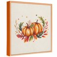 thumbnail image 2 of Ships Next Day Canvas Wall Art 10"x10", Orange Pumpkin Wood Framed Canvas Print Painting, Autumn Maple Leaf Thanksgiving Farm Ready to Hang Small Picture Wall Decor for Home Kitchen Nursery Office, 2 of 9