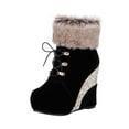 thumbnail image 2 of Fesfesfes Womens Boots Ankle Super Highheeled Wedgeheel Sequined Plush For Ladies 6(37), 2 of 6