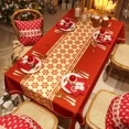 thumbnail image 5 of Mantel impermeable para mesa de centro, decoración Rectangular de lujo, color rojo, Año Nuevo, navidad, 5 of 5
