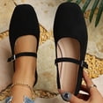 thumbnail image 5 of SuTry Women's Square Toe Mary Jane Flats Faux Adjustable Buckle Strap Lightweight Versatile Comfortable Slip On Casual Everyday Walking Shoes(36), 5 of 8