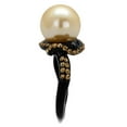 thumbnail image 4 of RareGem TK2349 - IP Black(Ion Plating) Stainless Steel Ring with Synthetic Pearl in Topaz, 4 of 4