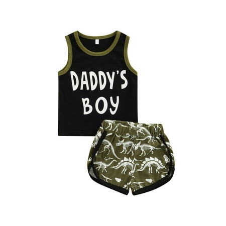 

Binpure Baby Boys Outfit Letter Sleeveless Vest Tops Printing Shorts