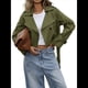 thumbnail image 1 of Gabardina Corta con Solapa y Doble Botonadura para Mujer Verde L, 1 of 10