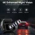 thumbnail image 5 of REDTIGER A4 Dash Cam Front and Rear, 4K Car Dash Camera with GPS& 5G Wifi, Touch Screen, 64GB Card, Voice Control Dashcam, Super Night Vision, Front and Rear Dash Cam with G-Sensor, 5 of 14