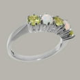 thumbnail image 4 of LBG British Made 14k White Gold Real Peridot & Opal Womens Eternity Ring - 33 size options - Size 8.25, 4 of 8