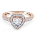 thumbnail image 3 of Heart & Round Cut White Cubic Zirconia Love Heart Halo Ring In 14K Rose Gold Plated 925 Sterling Silver (Color: White, Clarity: VVS1-VVS2) -11, 3 of 7