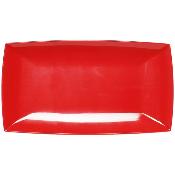 Excellante 13" x 6 1/2" tray, 1" deep, Pure Red extra heavy weight melamine dinnerware collection, comes in dozen