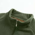 thumbnail image 6 of COSFO Men's Sweatshirts No Hood Green Casual Zip-Up Fleece Tops with Pocket Warm Mock Neck Loose Fit Long Sleeve Mens Shirts, 6 of 8