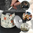 thumbnail image 4 of Yayeee Ashtray with Lid for Cigarette Smokeless Stainless Steel Home Ash Holder, Red and White Floral Pattern, 4 of 7