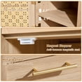 thumbnail image 6 of LEYAOYAO Small Rattan Nightstand Set of 2 with Type-C Charging, Drawer & Adjustable Shelf, Natural Oak for Bedroom, Small Space, 6 of 11