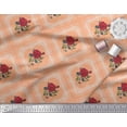 thumbnail image 3 of Soimoi Moss Georgette Fabric Check,Leaves & Rose Floral Print Sewing Fabric Yard 42 Inch Wide, 3 of 3