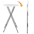 thumbnail image 4 of Porfeet 2 Set 24" High Top Cocktail Table, Folding Round Bar Height Table with Black Spandex Stretch Table Covers, Tall Bistro Table for Parties, Patio, Backyard, Dining, Wedding,White, 4 of 13