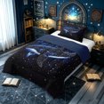thumbnail image 3 of meiyoeat Galaxy Star Whale Twin Comforter Sets for Kids Boys Girls, Magic Starlight Celestial Animal Bedding Set, Dark Blue, Blue Reversible, 2pcs, 1 Comforter and 1 Pillowcase, 3 of 5