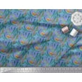 thumbnail image 3 of Soimoi Purple Heavy Canvas Fabric Palm Leaves Print Fabric by the Yard 58 Inch Wide, 3 of 3