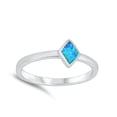 thumbnail image 4 of CHOOSE YOUR COLOR Blue Simulated Opal Water Solitaire Ring .925 Sterling Silver Band CZ Female Size 10, 4 of 4