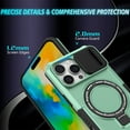thumbnail image 3 of Dteck Magnetic Case for iPhone 14 Pro Max,Shockproof Silicone Case Compatible with MagSafe Slide Lens Protectio Ring Holder Kickstand Cover for iPhone 14 Pro Max,Lightgreen, 3 of 10