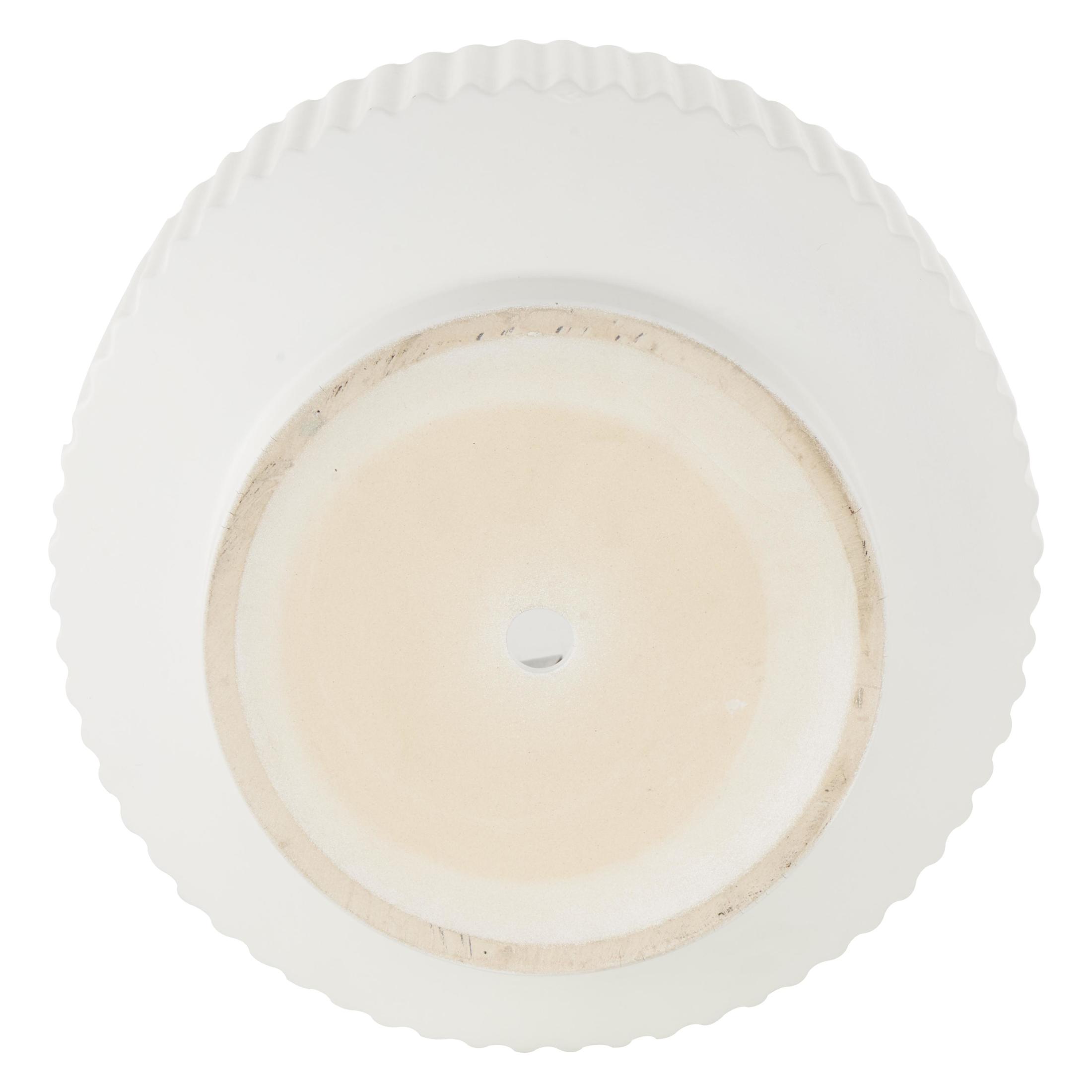 DecMode 10", 8" and 7"W Wide Fluted White Ceramic Planter with Tapered Base (3 Count)