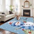 thumbnail image 2 of 5'x7' Area Rugs, Christmas Snowman Indoor Outdoor Area Rug for Living Room Bedroom, Xmas Tree Winter Snowflake Blue Washable Bathroom Rugs Kitchen Floor Carpet Mats Home Decor Aesthetic, 2 of 8