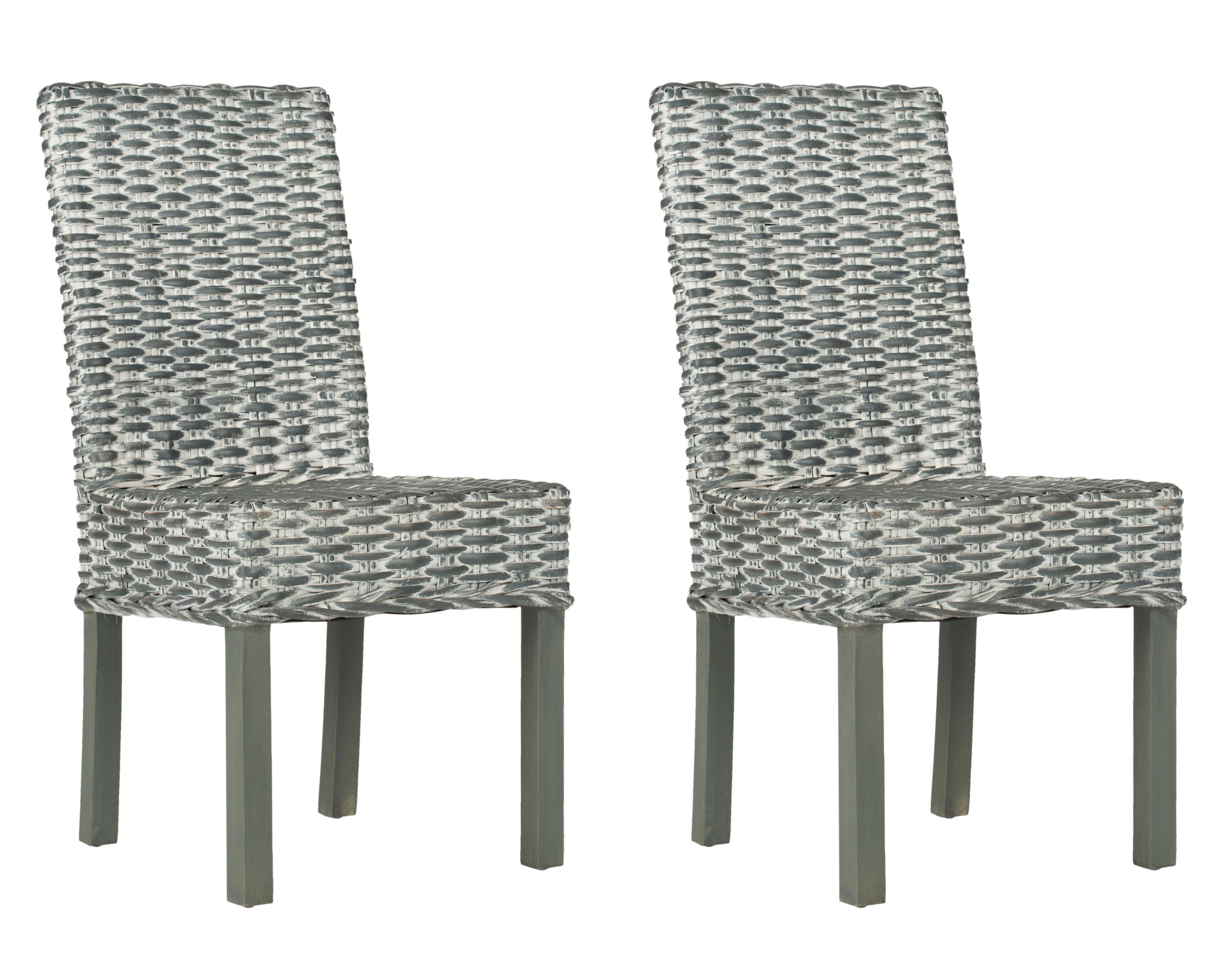 Wheatley 18''H Rattan Side Chair-Color:Grey White Wash,Quantity:Set of
