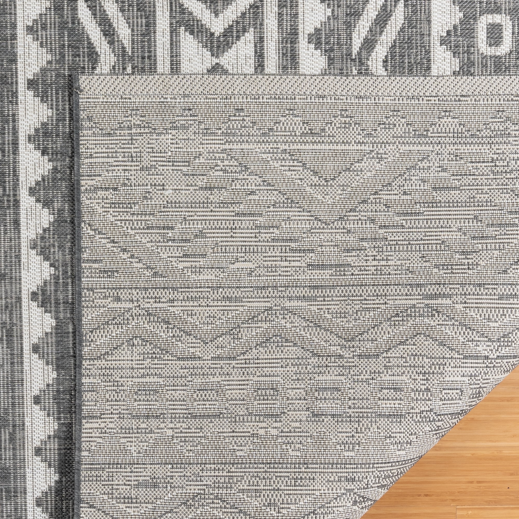 Savara Dakari Indoor/ Outdoor Polypropylene Gray Flat Weave Area Rug, 5x8