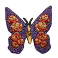 thumbnail image 1 of ID 2199 Floral Butterfly Patch Garden Bug Insect Embroidered Iron On Applique, 1 of 1