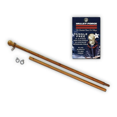 Valley Forge 6 ft. Wood Grain Aluminum Spinning Flag Pole