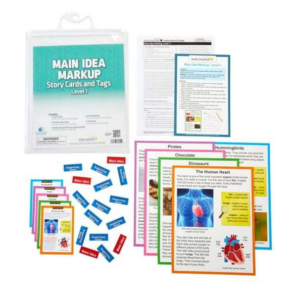 Really Good Stuff Main Idea Markup Story Cards and Tags - Level 1