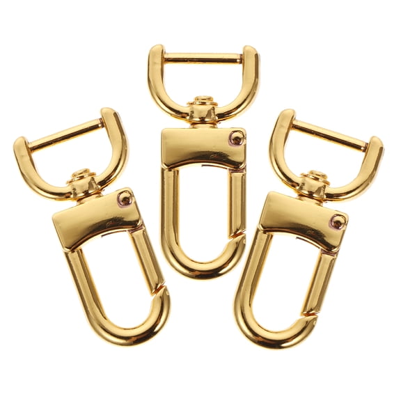 LEORX Purse Hardware For Bag Making 3Pcs Metal Buckle Golden Zinc Alloy Oval Shape Replacement Bag Strap Clip