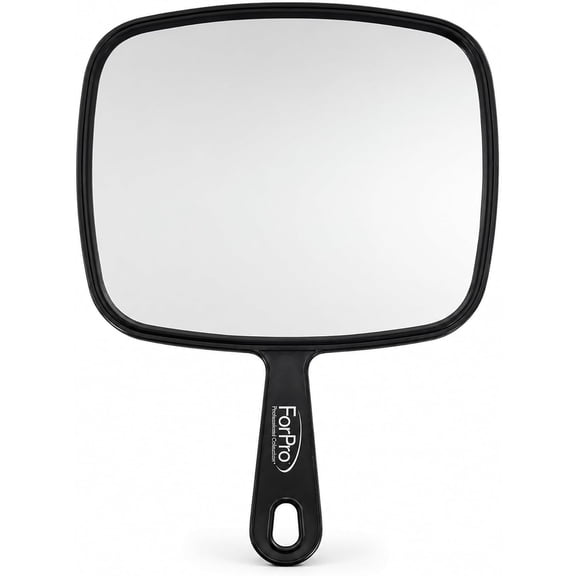 Distoreted Reflection Salon Professional Extra Large Hand Mirror with Handle, 10